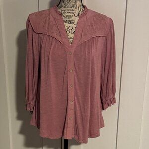 Democracy Pink Embroidered Blouse